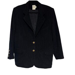 Clifford & Wills Vintage Ladies Black Wool Blend Blazer Jacket Size‎ 16 Button